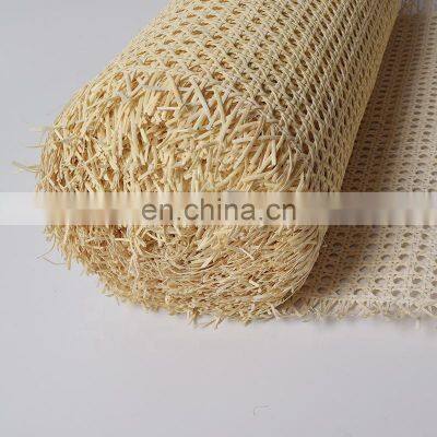 Eco-friendly No Holes 14inch Width Raw Material Cane Webbing PE Plastic Rattan Roll