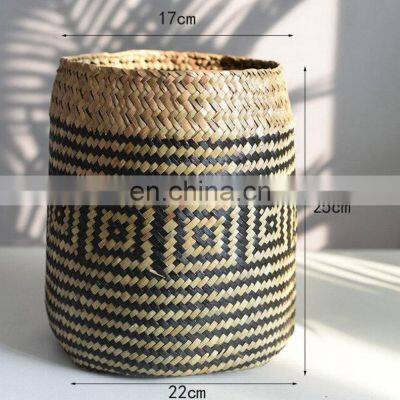 Little Baskets Set of 2 Seagrass Storage Basket Handwoven Natural Flower Basket Wholesale