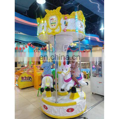 Kiddie Amusement Ride Electric Mini Carousel Horse 2 Car Merry go Round Carousel for Sale photo-3
