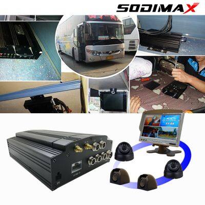 3G/4G 4CH 720P AHD HDD Vehicle Mobile DVR HDD Server Car Recorder Blackbox