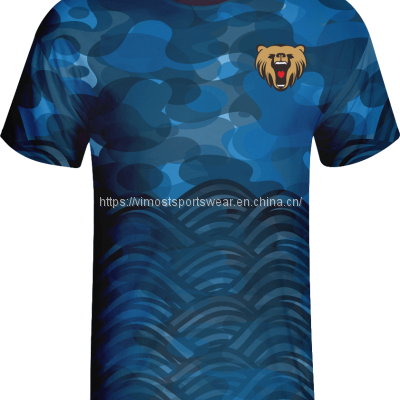 good quality full sublimated t-shirts with blue color