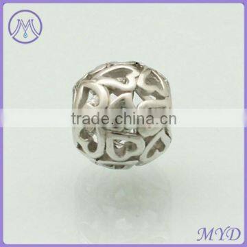 925 Sterling Silver Filigree Heart Bead for European Bracelet photo-4
