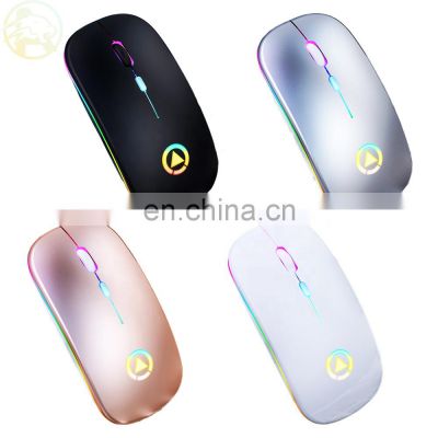 Off-the-shelf mini rechargeable mouse 2.4G wireless ultra-thin mute LED light computer laptop rechargeable wireless mouse OEM