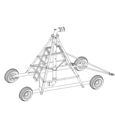 Four wheel movable efficienct center pivot irrigation system for 20ha 30ha farmland