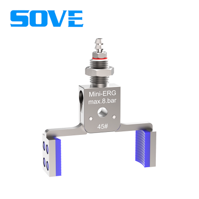 SOVE Mini-ERG Small Claw Pneumatic Clamp Actuator Aluminum Alloy Silicone Pad Nozzle Wider 0.5kg Made China for Small Robots