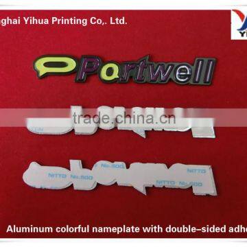 aluminum colorful nameplate with self-adhesive