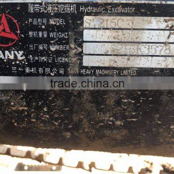 used Sany SY215C-9 20 ton construction machinery /hydraulic crawler excavator