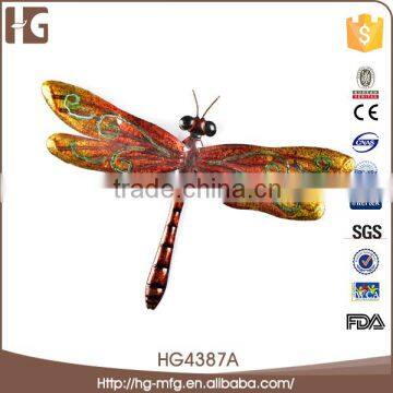 Cheap handicraft metal statue HG4387A metal dragonfly home wall decoration