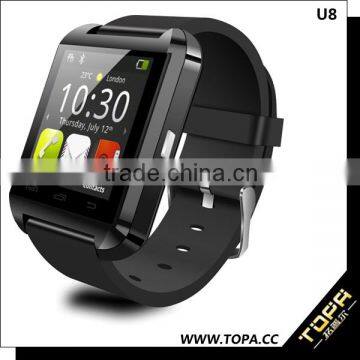 2015 hot selling portable wrist u8 bluetooth smart watch bluetooth smart bracelet watch bluetooth projector u8 pro smart