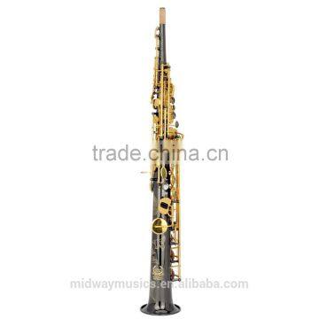 MSS-306 black nickel soprano sax with golden key from China