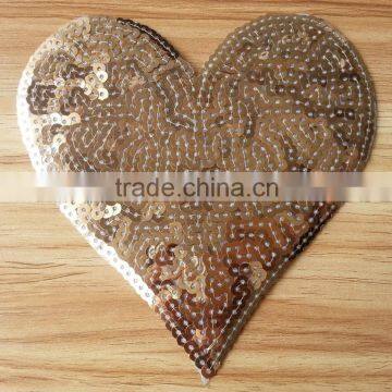 Heart Shape Emboridery Sequin Patches With Heat Seal -- S1432 Quality Choice photo-3