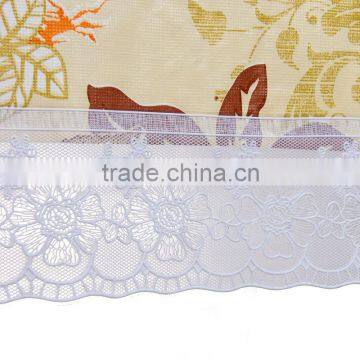 PVC/PEVA Lace Tablecloth With Flannel Backing, High Quality & Waterproof & Oil Proof photo-3
