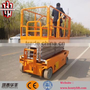 9.8m battery powered self-propelled scissor lift hydraulic drive motor