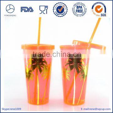 BPA free wholesale single wall plastic starbucks tumbler with straw                        
                                                                                Supplier's Choice