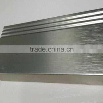6063 T5 Aluminum Kitchen Cabinet Door Profile With Brush Silver, Sandbalsting Champagne Colors photo-3