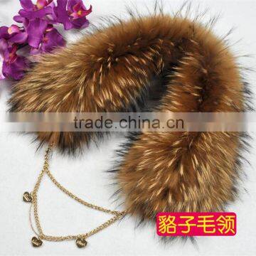 100% Genuine raccoon fur collar for garment with good price