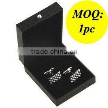 Fashion Black Croco Leather Cufflink Box