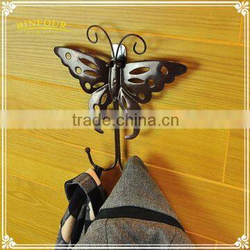 antique metal wall mount hanging butterfly cloth hook