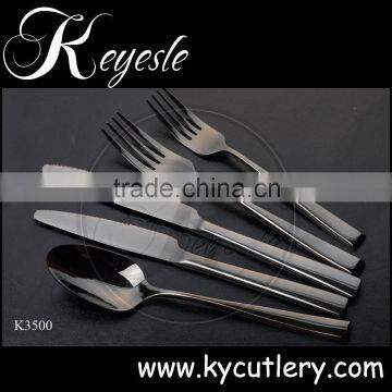 black flatware set,cutlery gold plated 24 pcs,black cutlery