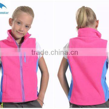 OEM factory customized design children embroidery polar fleece vest waistcoat