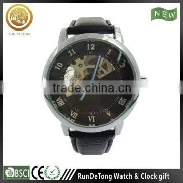 See-through back mens automatic watch chinese