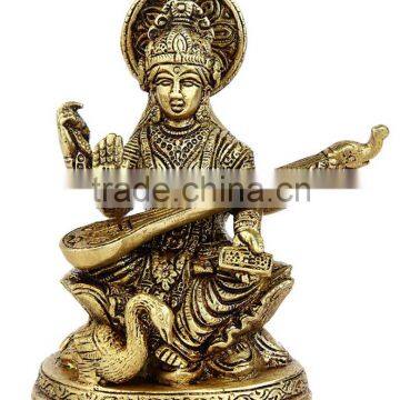 Brass Saraswati Small 5"