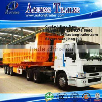 2016 cheap price tri-axle semi dump trailer , 3 axles 100tons dump truck trailers for sale