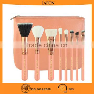 New product Synthetic hair Pink zipper bag 8pcs professional makeup brush