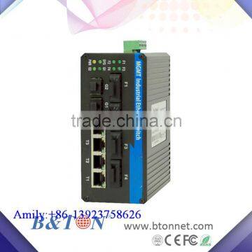 4Fibers 1000M Managed 2Ports SFP Managed Industrial IP40 Fiber to 4 Ports RJ45 Fiber Optical Switch