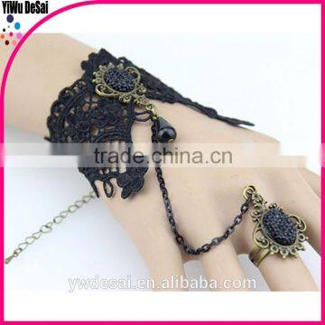 women bracelet Dark ruby lace female bracelet with ring fashion bracelet