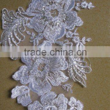 wedding dress appliques/bridal beaded lace appliques/appliques embroidery for dress