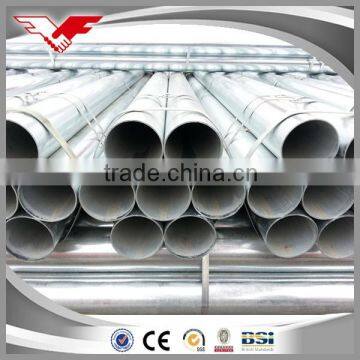 galvanized steel pipe hot dip gi/galvanized erw pipe/galvanized round tube