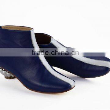 fashion 2014 high-end lady blue ankle boots