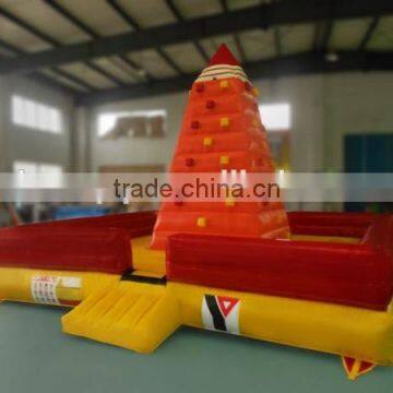 inflatable rock climbing wall/ inflatable rock mountain with bouncy playground