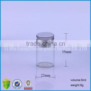 0.2oz Wishing Candy Glass Vials With Aluminum Lid,Mini Glass Tubes With Metal Lid