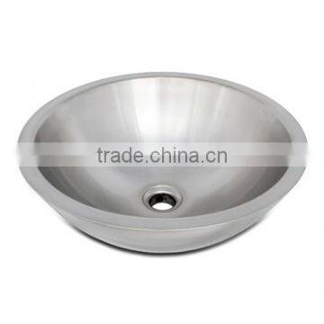 Commercial Double Wall Round Bathroom Vessel Sinks, Stainless Steel Vessel Basin Lavatory Sink for Hotel photo-3