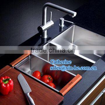 Small Radius 25 Household Double bowl Stainless Steel SUS 304 Gauge18/8 Depth 9'' kitchen Sink