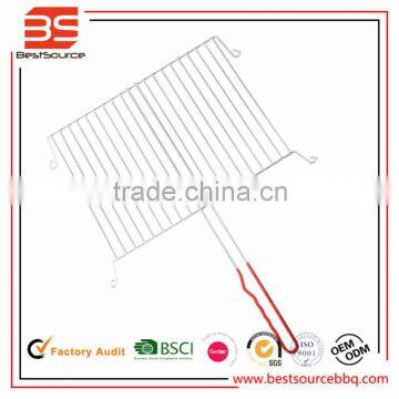 Outdoor Nonslip Wood Grip Rectangular BBQ Clamp Grill Net