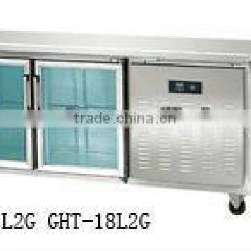 2 Glass Door Gastronorm Bench Fridge