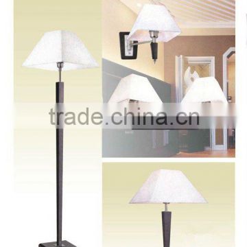 Home decoration wood floor lamp with white shade