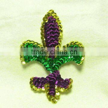 Sequin Fleur De Lis (Sequin applique for Mardi Gras)