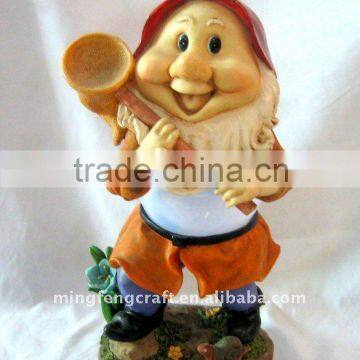 Polyresin Gnome Body Solar Light For Garden Decoration