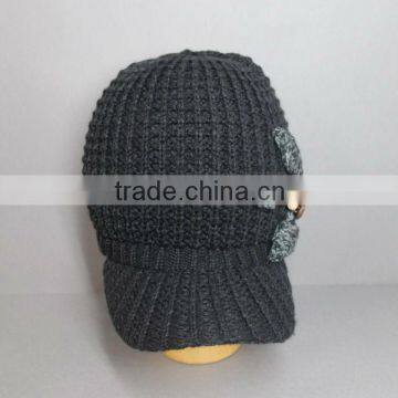 CUSTOM KNITTED WINTER HAT WITH BRIM