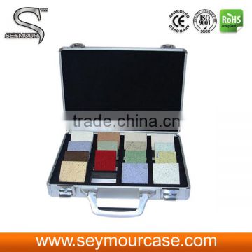 Hand Board Display Floor Tile Aluminum And Thick Handles Display Suitcase Rolling Sample Case