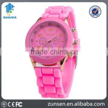 High Quality Cheap Geneva Gold Sports Quartz Watch Women Silicone Rubber Jelly Analog Watches Girls Wrist Watch relogio feminino