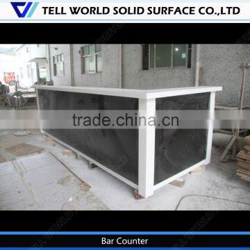 Straight bar counter/black and white bar counter/bar counter with cabinet