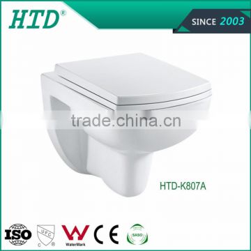 HTD-K807A Wall hung mounted hanging mounting toilet with concealed cistern/water tank concealed for wall hung toilet