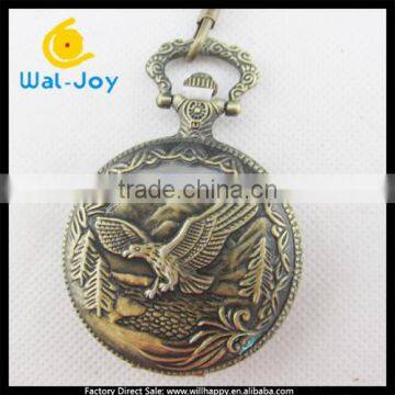 WJ-1594 newest custom popular teenager vintage eagle fashion pocket watches