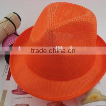 China gold supplier Promotion personalized 100% polyester knitting fedora hat