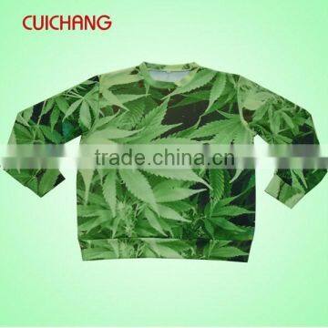 Wholesale leather sleeve sweatshirt for man and woman